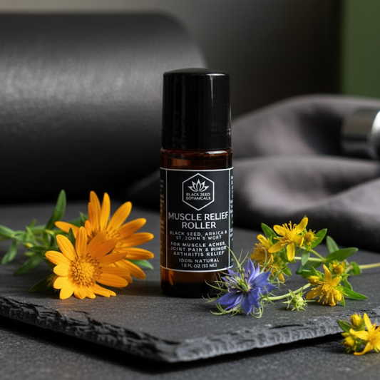 Muscle Relief Roller - Black Seed Oil, Arnica, St. John's Wort, and Menthol